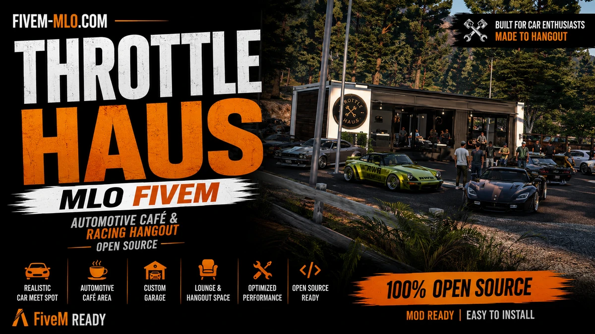 Throttle Haus MLO FiveM | Automotive Café & Racing Hangout | Open Source